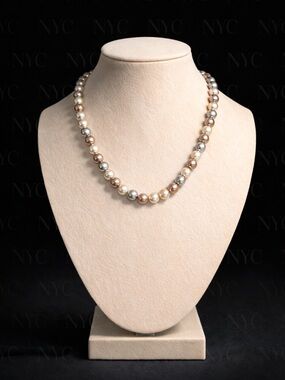 Classic Multi-Tone Pearl Necklace - Elegant Women Jewelry